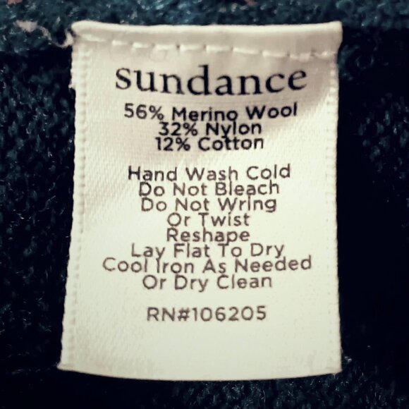 Sundance Galaxy Delight Surplice Sweater S Blue Merino Wool Blend Faux Wrap - Picture 5 of 8